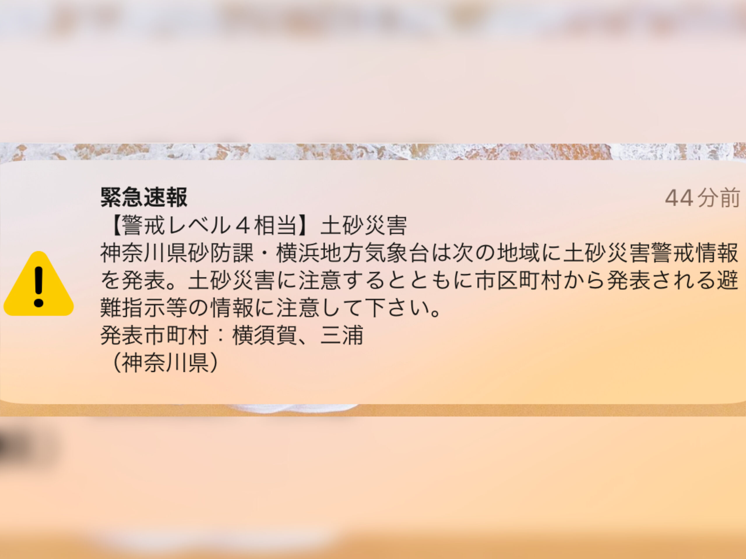 ショーの間に緊急速報が流れてビックリした