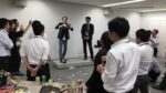 決起大会でマジックショー ロープマジック2
