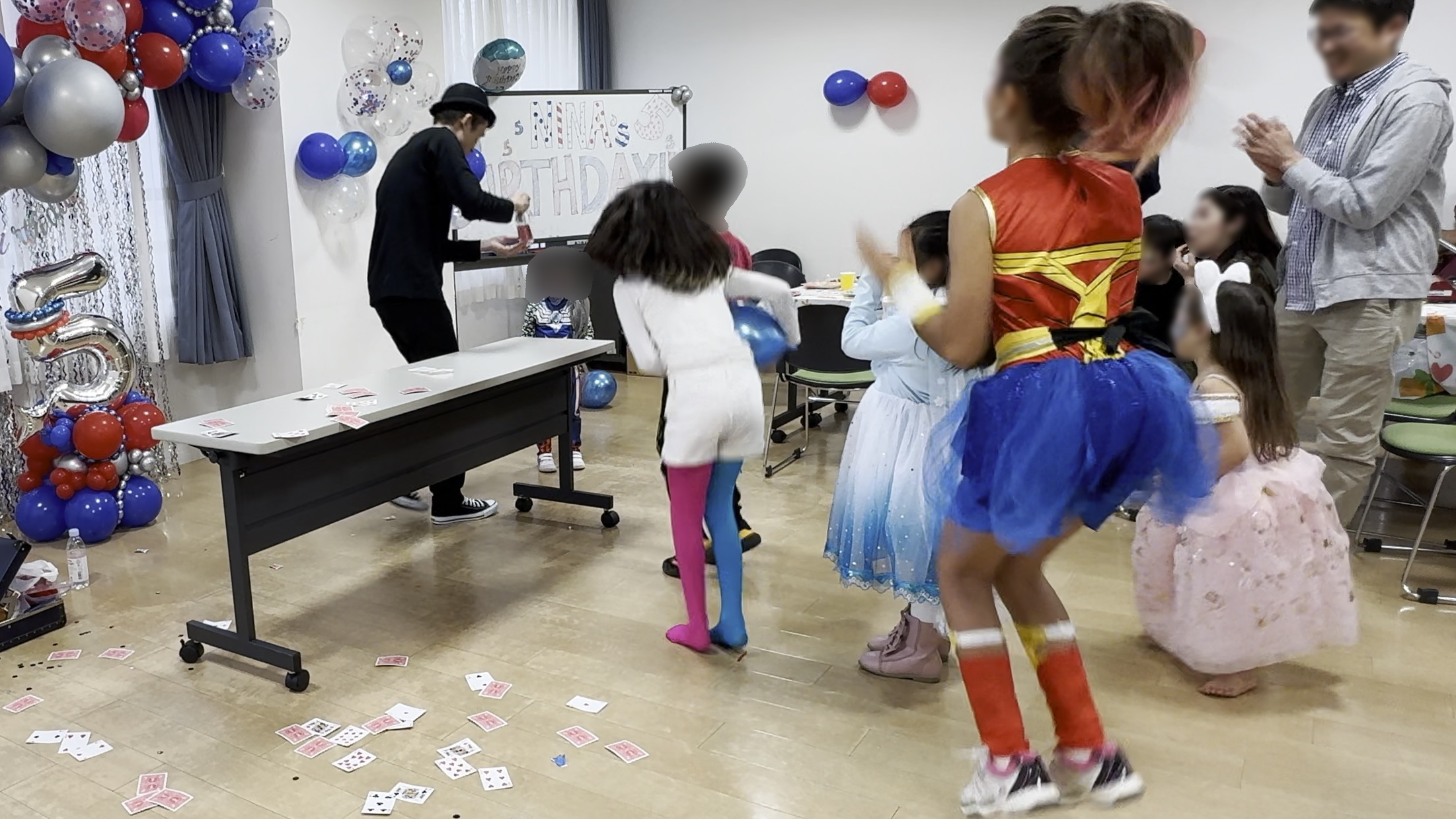 5歳女の子の誕生日会でマジックショー 杉並区, 東京都